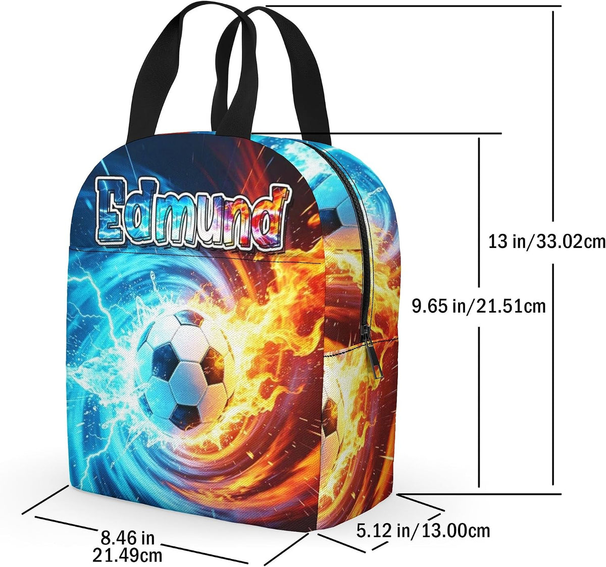 Custom Name Basketball Backpack Set for Boys,Personalized Bookbag with Lunch Box & Water Bottle for Travel School Camp, Ice Cream Drip Basketball School Bag Design, Back to School Gifts