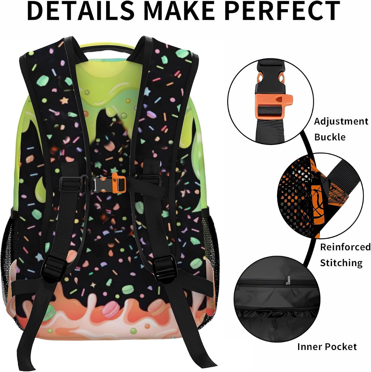 Custom Name Basketball Backpack Set for Boys,Personalized Bookbag with Lunch Box & Water Bottle for Travel School Camp, Ice Cream Drip Basketball School Bag Design, Back to School Gifts