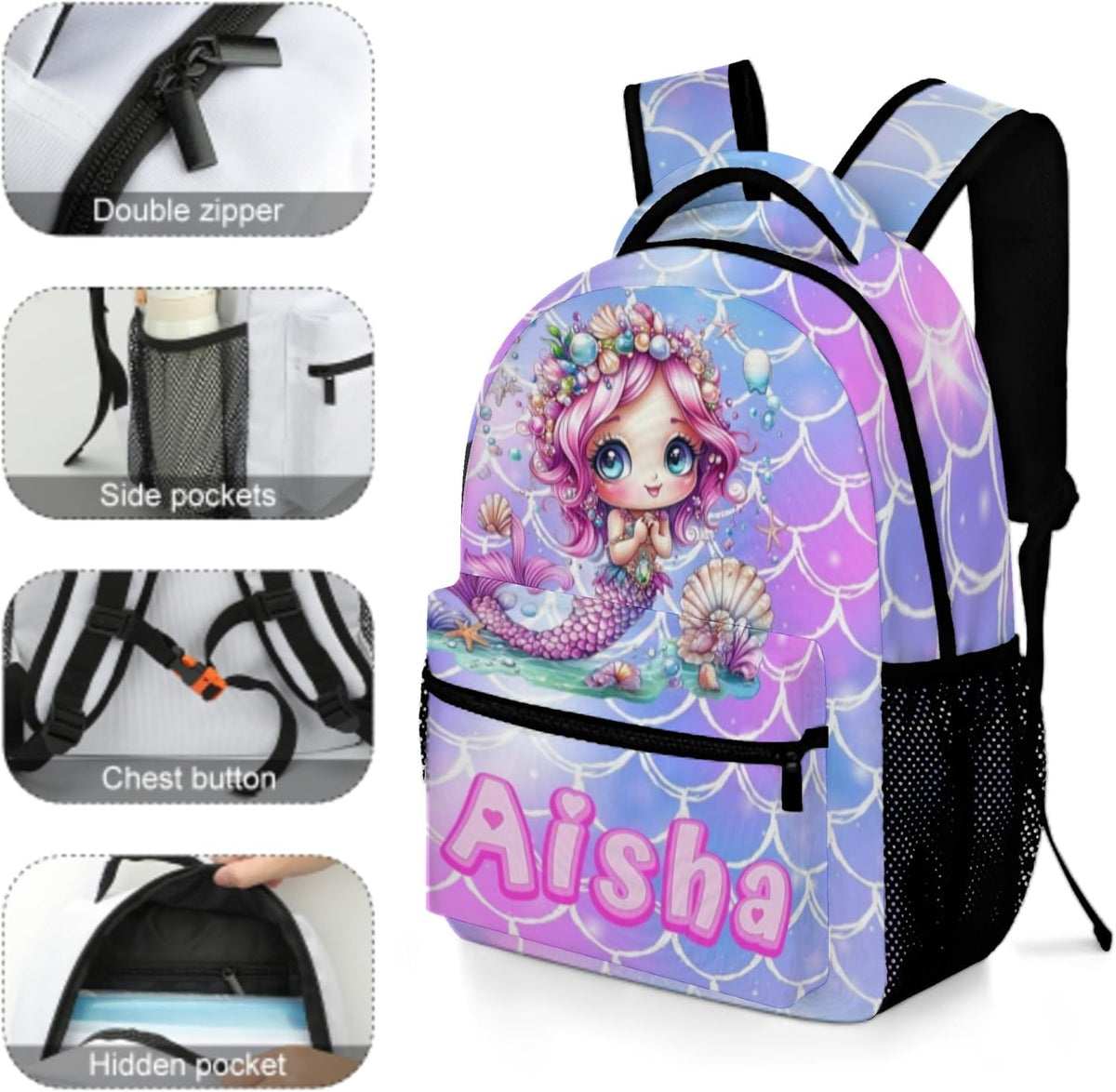 Custom Name Basketball Backpack Set for Boys,Personalized Bookbag with Lunch Box & Water Bottle for Travel School Camp, Ice Cream Drip Basketball School Bag Design, Back to School Gifts