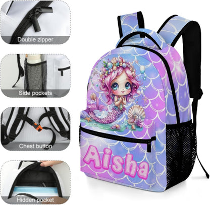 Custom Name Basketball Backpack Set for Boys,Personalized Bookbag with Lunch Box & Water Bottle for Travel School Camp, Ice Cream Drip Basketball School Bag Design, Back to School Gifts