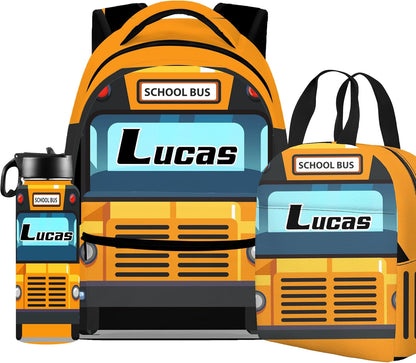 Custom Name Basketball Backpack Set for Boys,Personalized Bookbag with Lunch Box & Water Bottle for Travel School Camp, Ice Cream Drip Basketball School Bag Design, Back to School Gifts