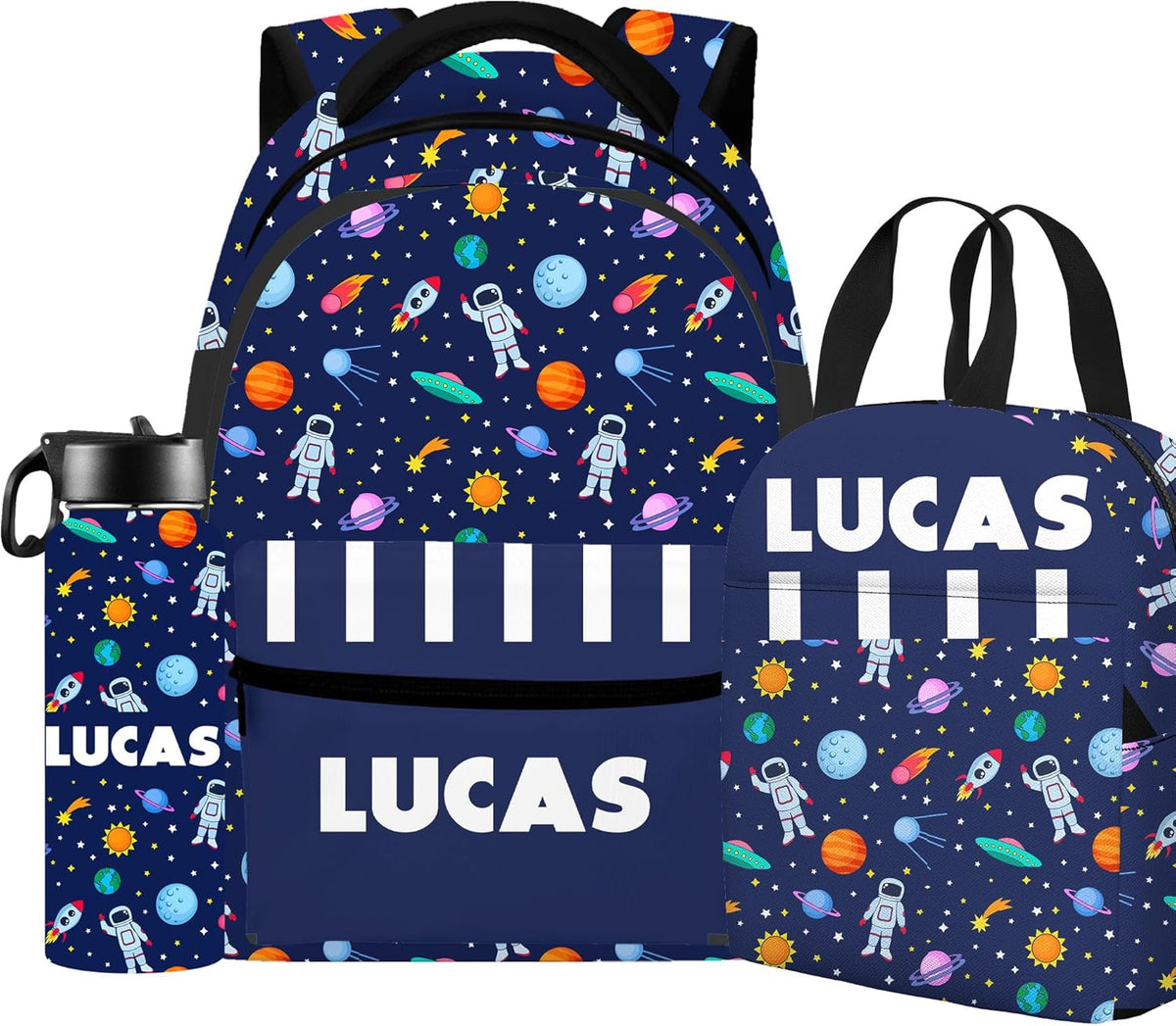 Custom Name Basketball Backpack Set for Boys,Personalized Bookbag with Lunch Box & Water Bottle for Travel School Camp, Ice Cream Drip Basketball School Bag Design, Back to School Gifts
