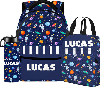 Custom Name Basketball Backpack Set for Boys,Personalized Bookbag with Lunch Box & Water Bottle for Travel School Camp, Ice Cream Drip Basketball School Bag Design, Back to School Gifts