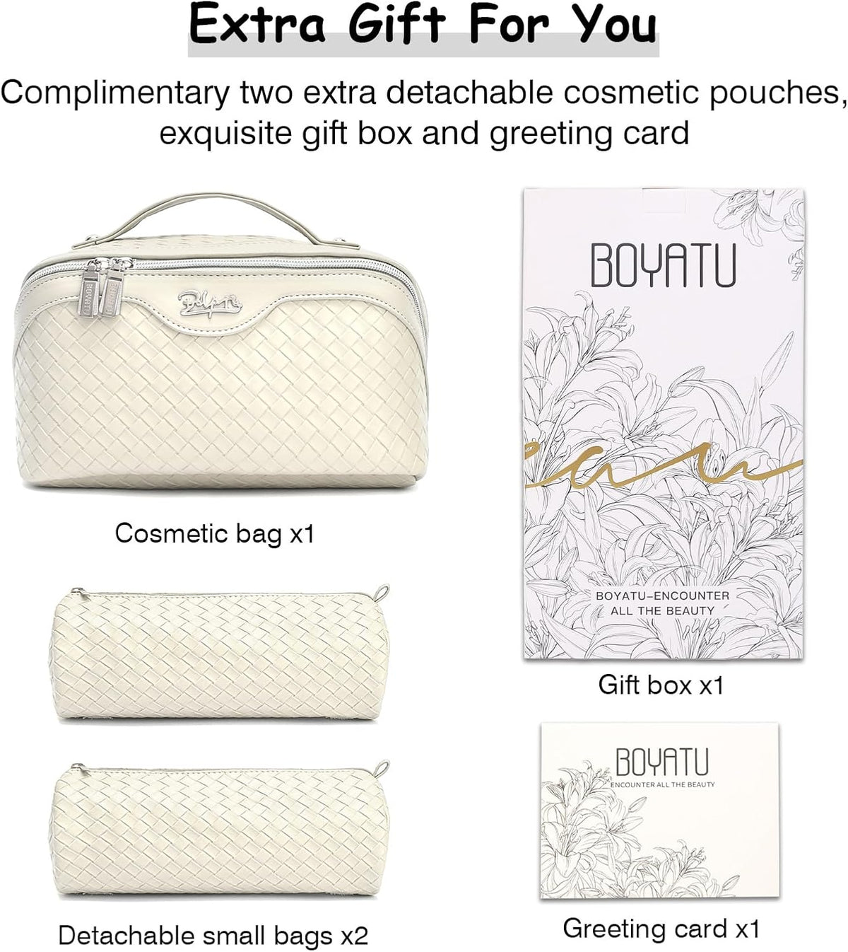 Travel Makeup Bag Cosmetic Bags for Women: Large Capacity 3 Pcs Set Make up Bag with Compartments - Waterproof Vegan Leather Toiletry Organizer Bags with Handle (Z-65Light Green)
