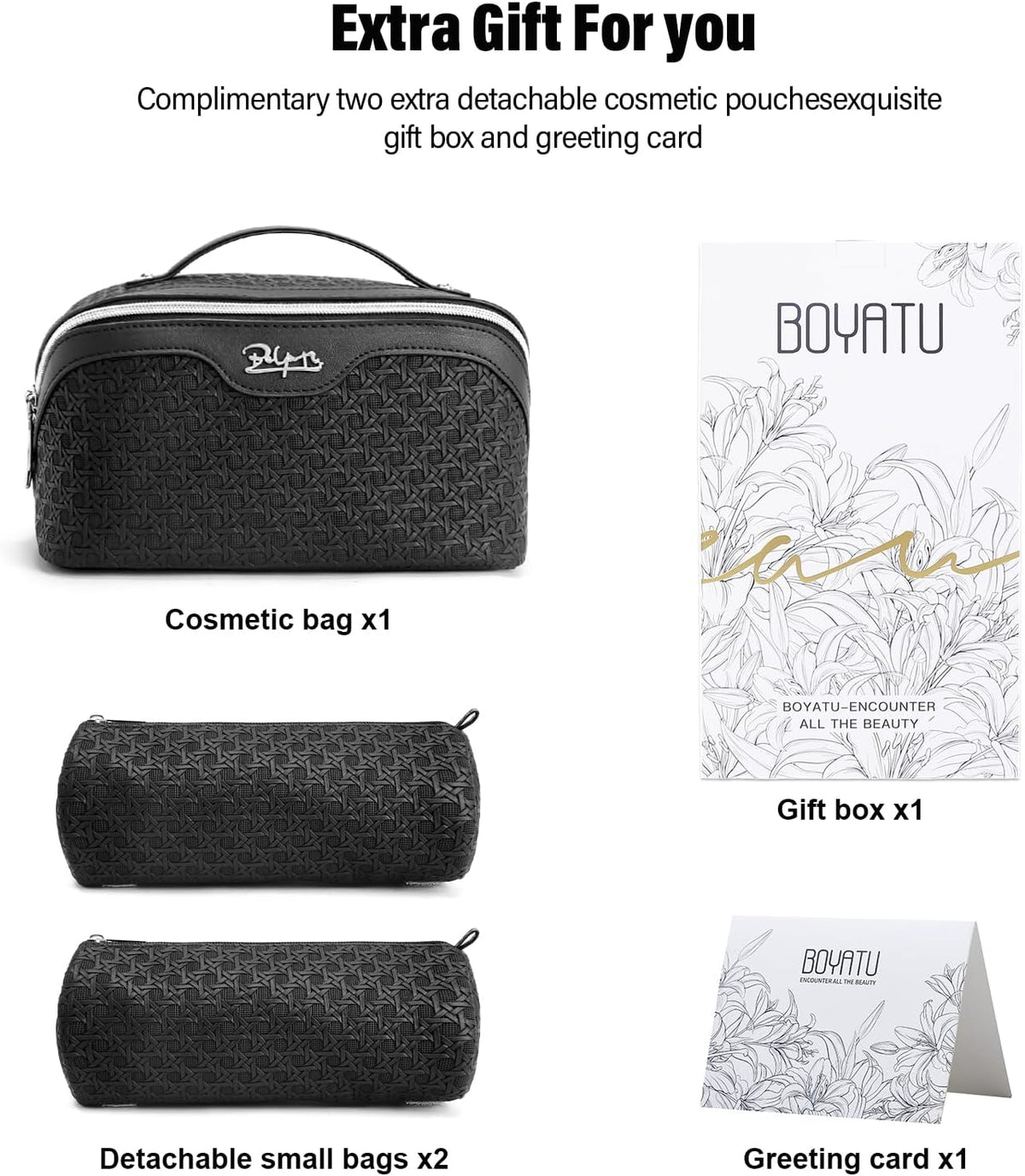 Travel Makeup Bag Cosmetic Bags for Women: Large Capacity 3 Pcs Set Make up Bag with Compartments - Waterproof Vegan Leather Toiletry Organizer Bags with Handle (Z-65Light Green)