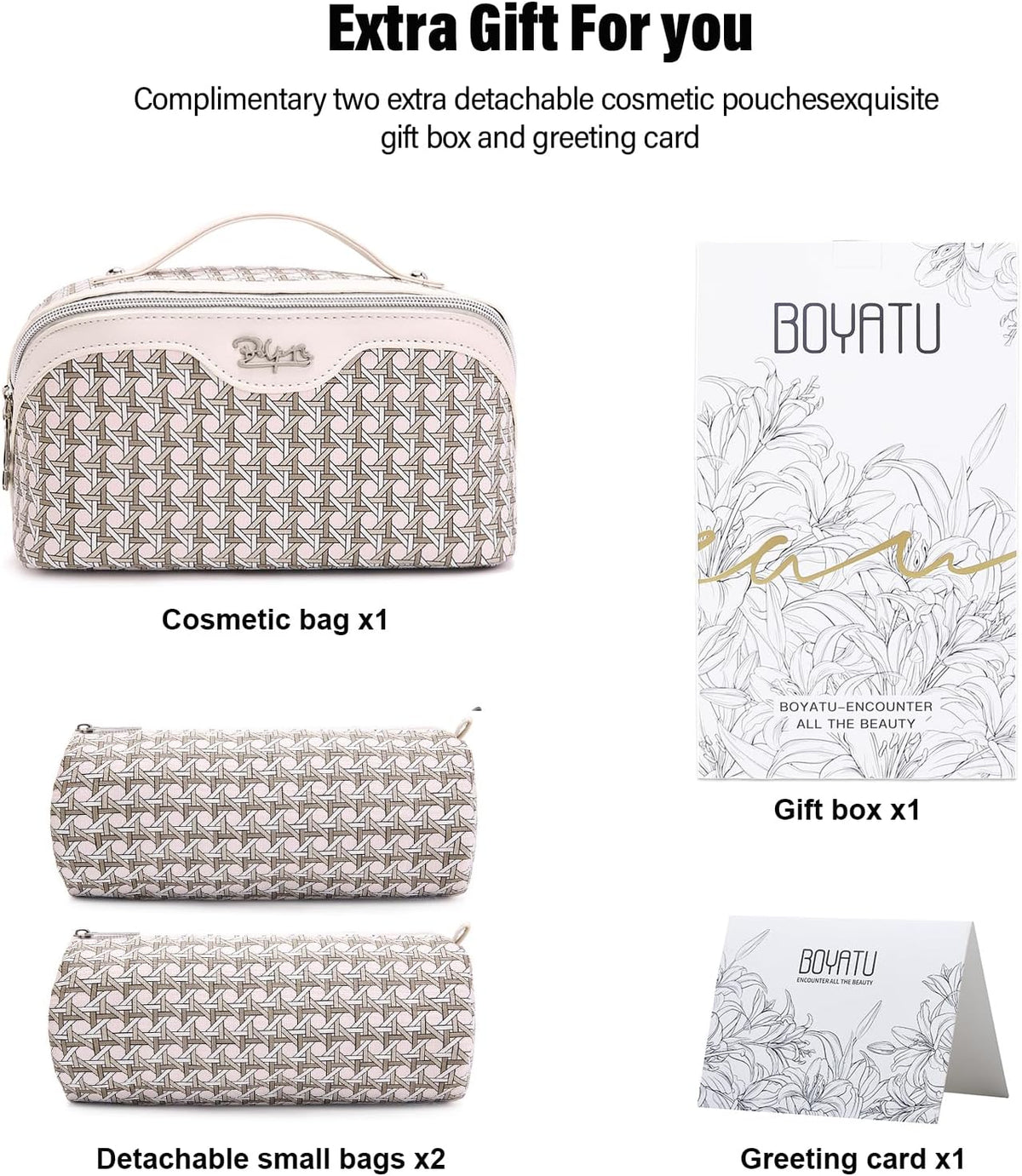 Travel Makeup Bag Cosmetic Bags for Women: Large Capacity 3 Pcs Set Make up Bag with Compartments - Waterproof Vegan Leather Toiletry Organizer Bags with Handle (Z-65Light Green)