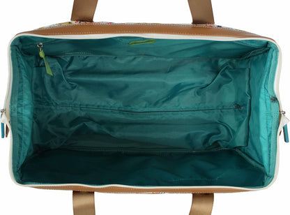 Pattern 22 Inch Duffel Bag with 2-Rolling Wheels, Weekender Overnight Travel Lightweight Carry-On Suitcase For Women