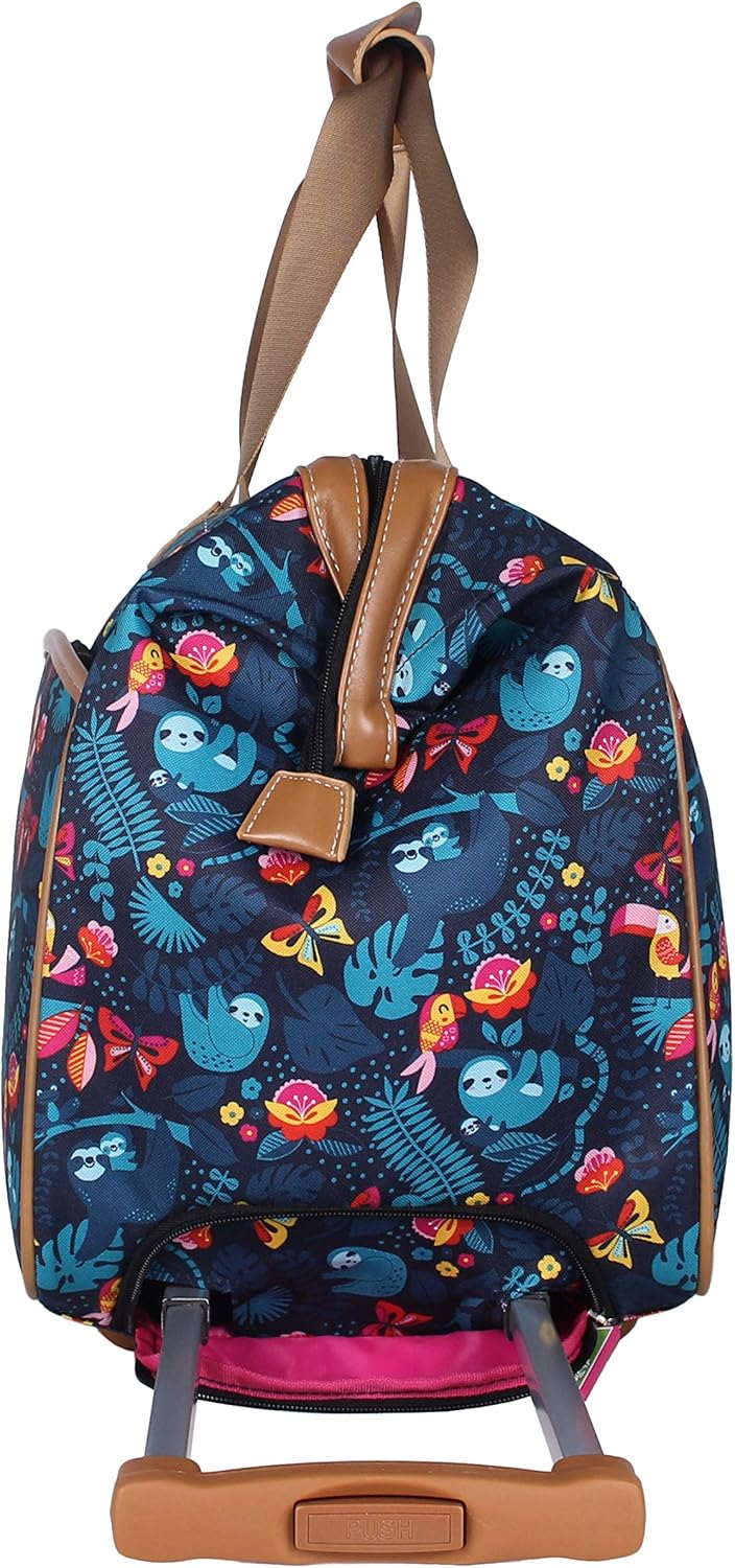 Pattern 22 Inch Duffel Bag with 2-Rolling Wheels, Weekender Overnight Travel Lightweight Carry-On Suitcase For Women