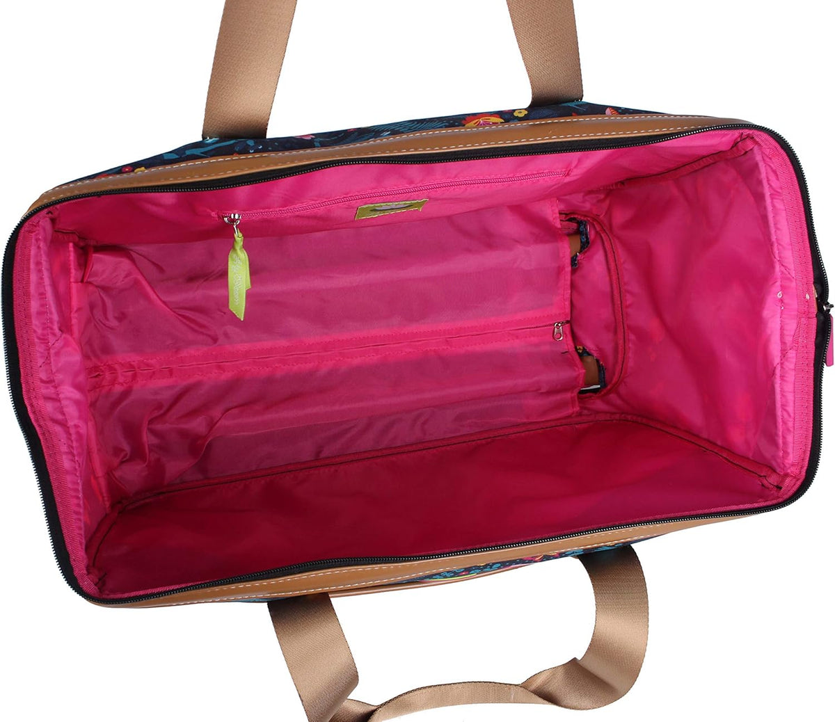 Pattern 22 Inch Duffel Bag with 2-Rolling Wheels, Weekender Overnight Travel Lightweight Carry-On Suitcase For Women