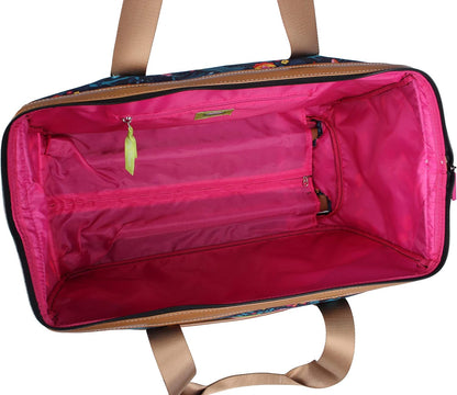 Pattern 22 Inch Duffel Bag with 2-Rolling Wheels, Weekender Overnight Travel Lightweight Carry-On Suitcase For Women