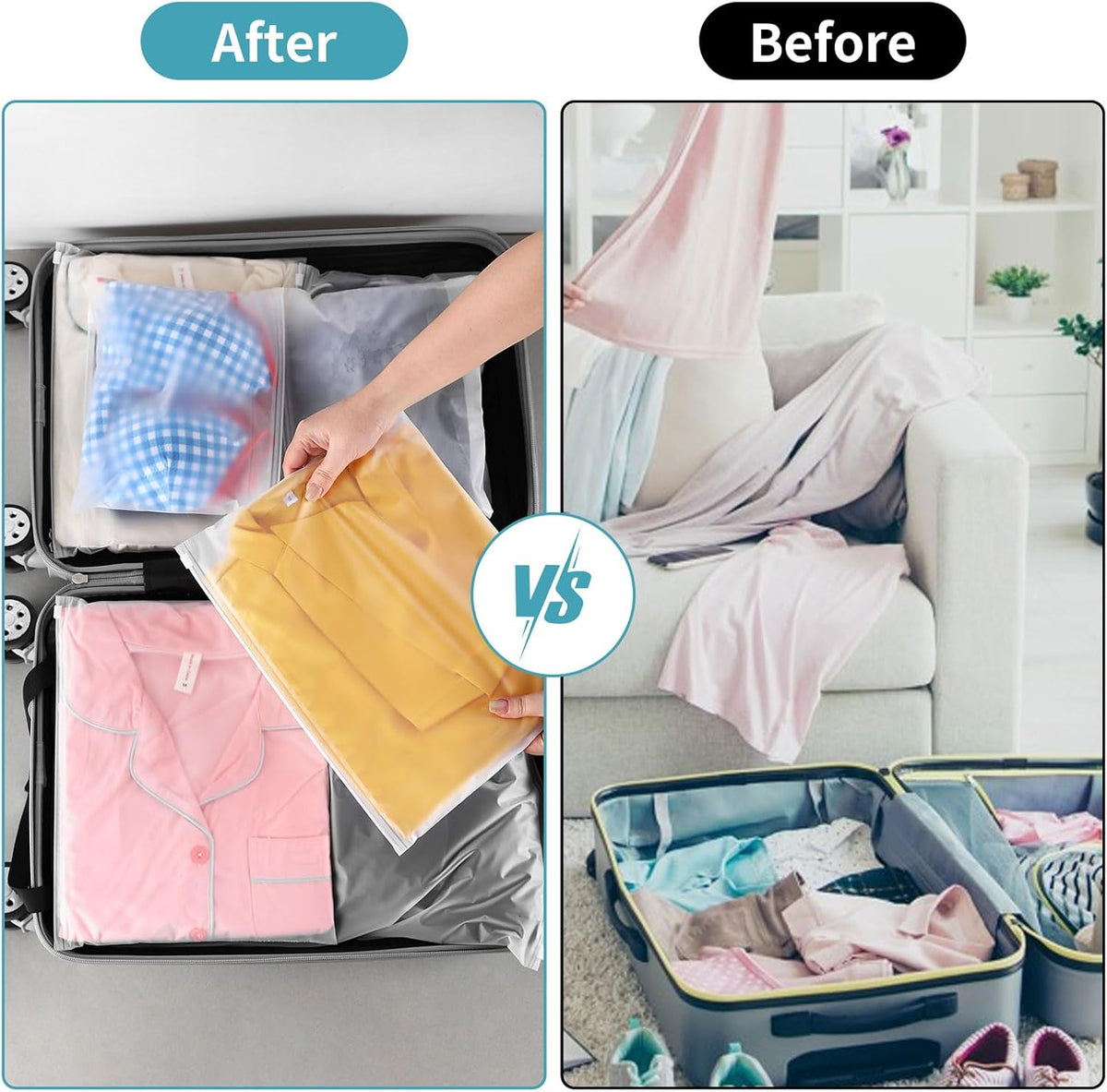 13x10 Inch Clothing Packaging Bags Bathing Suit Bags No Vent Holes | Plastic Frosted Poly Bags for Travel Storage Small Businesses for Apparel Shirts, Socks, Underwear and Documents Storage