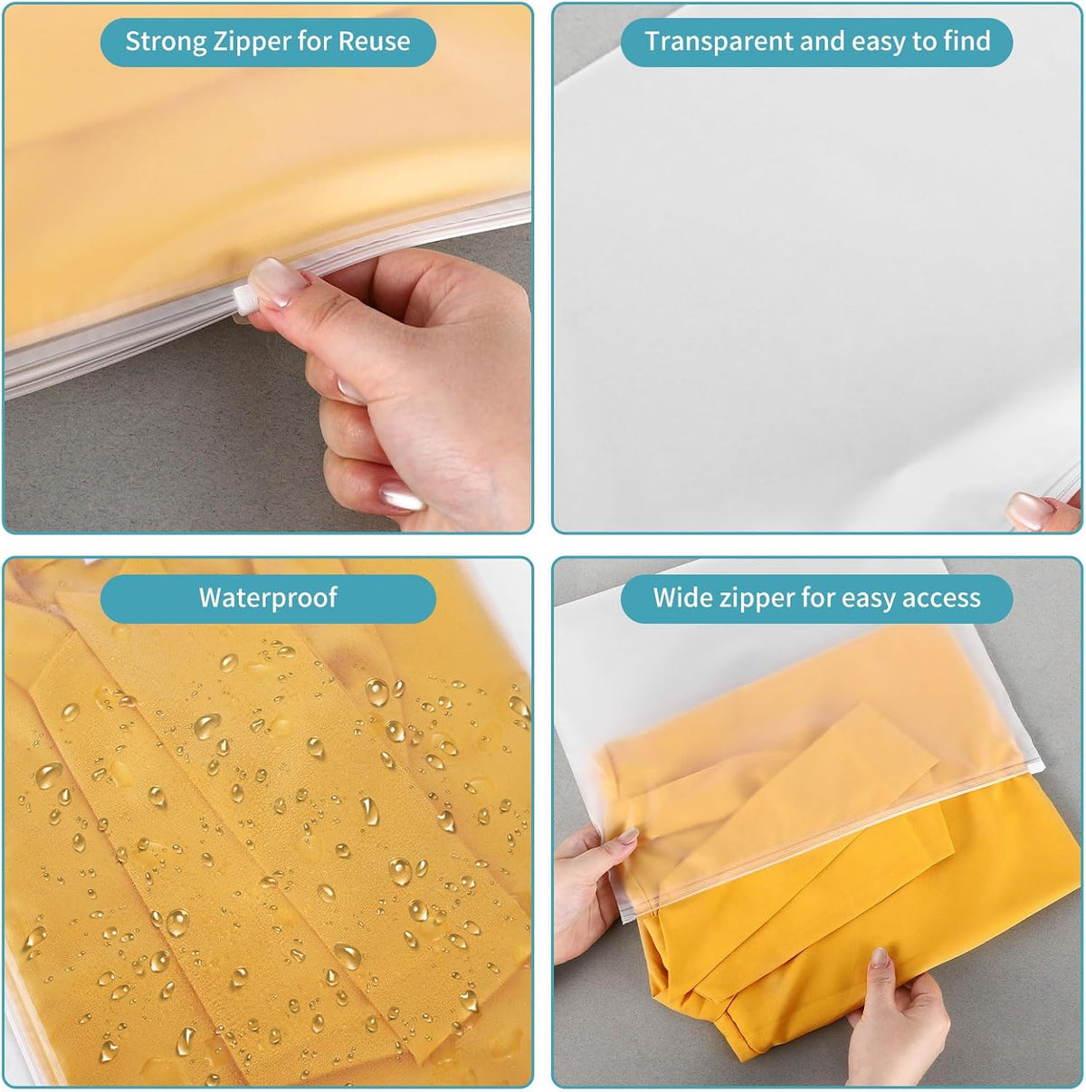 13x10 Inch Clothing Packaging Bags Bathing Suit Bags No Vent Holes | Plastic Frosted Poly Bags for Travel Storage Small Businesses for Apparel Shirts, Socks, Underwear and Documents Storage