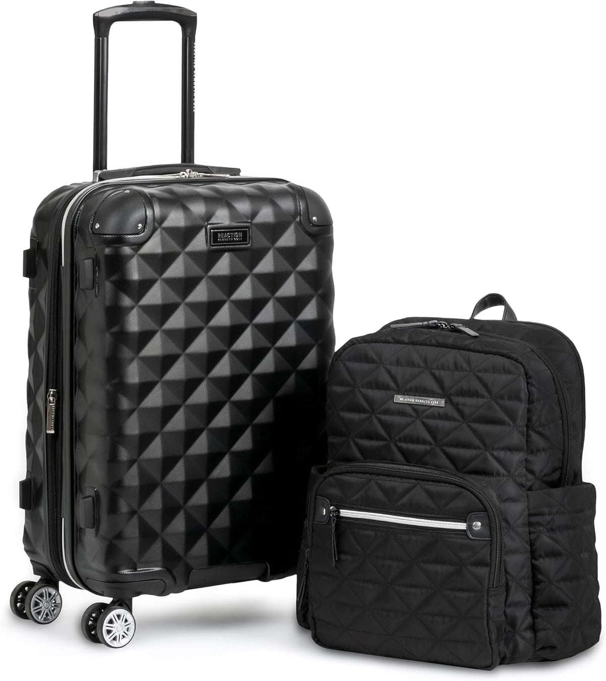 REACTION Diamond Tower Collection Lightweight Hardside Expandable 8-Wheel Spinner Travel Luggage, Rose Gold, 20-Inch Carry On