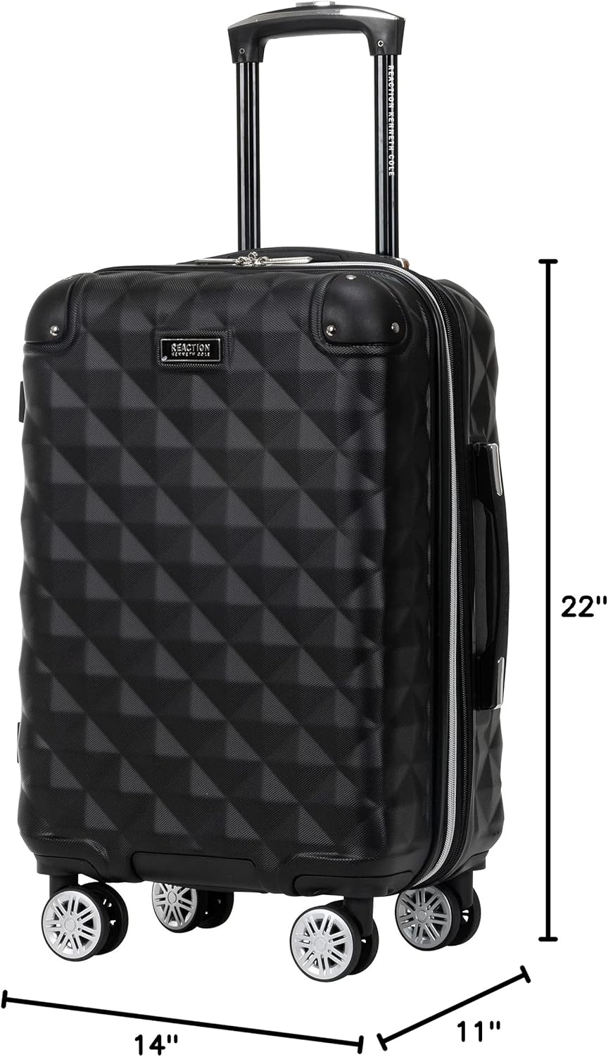 REACTION Diamond Tower Collection Lightweight Hardside Expandable 8-Wheel Spinner Travel Luggage, Rose Gold, 20-Inch Carry On