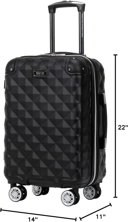 REACTION Diamond Tower Collection Lightweight Hardside Expandable 8-Wheel Spinner Travel Luggage, Rose Gold, 20-Inch Carry On