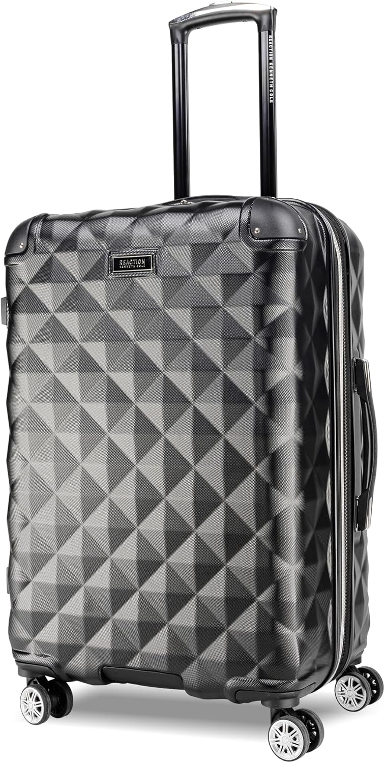 REACTION Diamond Tower Collection Lightweight Hardside Expandable 8-Wheel Spinner Travel Luggage, Rose Gold, 20-Inch Carry On