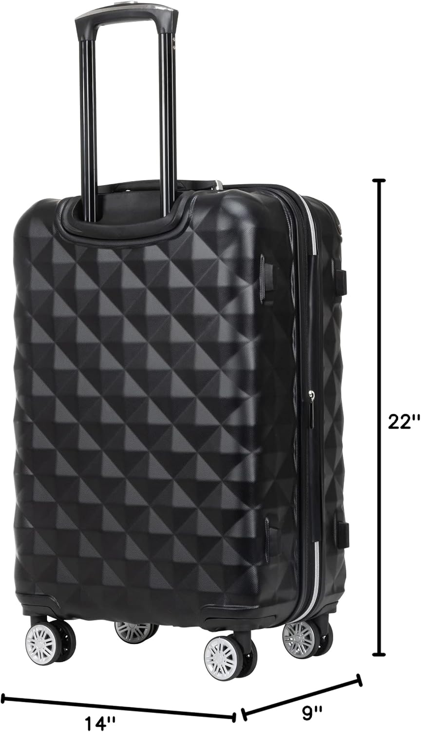 REACTION Diamond Tower Collection Lightweight Hardside Expandable 8-Wheel Spinner Travel Luggage, Rose Gold, 20-Inch Carry On