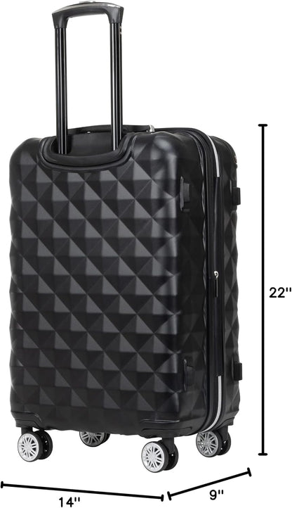 REACTION Diamond Tower Collection Lightweight Hardside Expandable 8-Wheel Spinner Travel Luggage, Rose Gold, 20-Inch Carry On