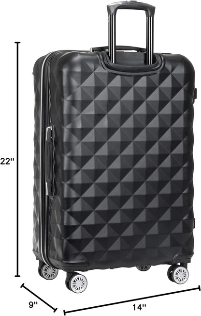 REACTION Diamond Tower Collection Lightweight Hardside Expandable 8-Wheel Spinner Travel Luggage, Rose Gold, 20-Inch Carry On
