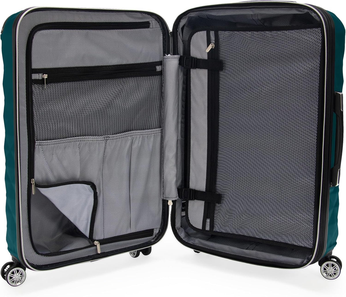 REACTION Diamond Tower Collection Lightweight Hardside Expandable 8-Wheel Spinner Travel Luggage, Rose Gold, 20-Inch Carry On