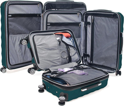 REACTION Diamond Tower Collection Lightweight Hardside Expandable 8-Wheel Spinner Travel Luggage, Rose Gold, 20-Inch Carry On