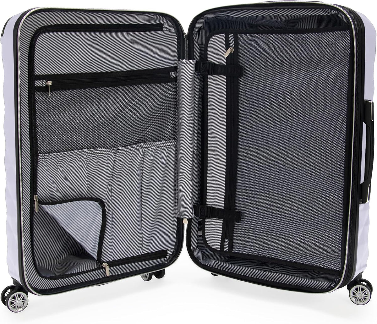 REACTION Diamond Tower Collection Lightweight Hardside Expandable 8-Wheel Spinner Travel Luggage, Rose Gold, 20-Inch Carry On