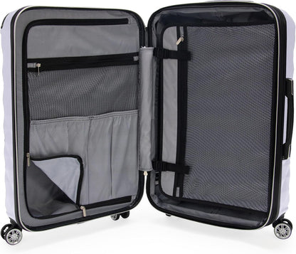 REACTION Diamond Tower Collection Lightweight Hardside Expandable 8-Wheel Spinner Travel Luggage, Rose Gold, 20-Inch Carry On