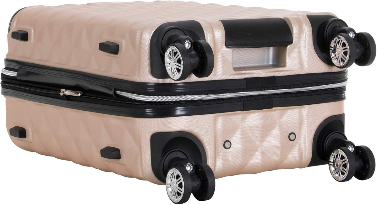 REACTION Diamond Tower Collection Lightweight Hardside Expandable 8-Wheel Spinner Travel Luggage, Rose Gold, 20-Inch Carry On