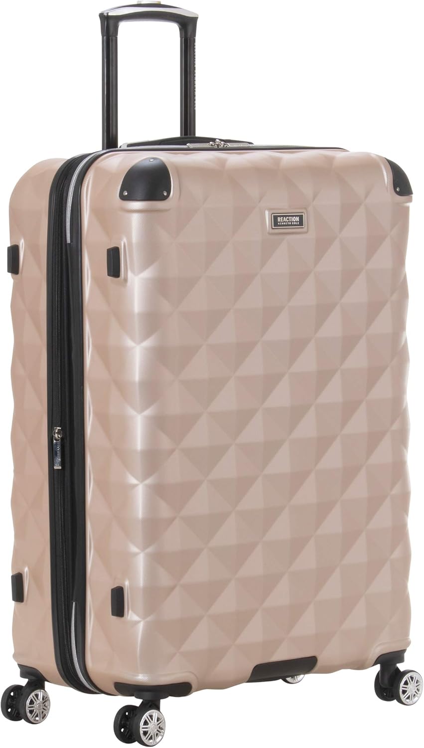 REACTION Diamond Tower Collection Lightweight Hardside Expandable 8-Wheel Spinner Travel Luggage, Rose Gold, 20-Inch Carry On