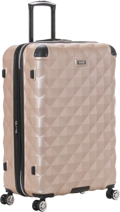 REACTION Diamond Tower Collection Lightweight Hardside Expandable 8-Wheel Spinner Travel Luggage, Rose Gold, 20-Inch Carry On