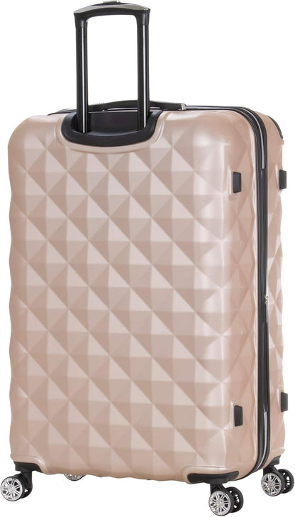 REACTION Diamond Tower Collection Lightweight Hardside Expandable 8-Wheel Spinner Travel Luggage, Rose Gold, 20-Inch Carry On