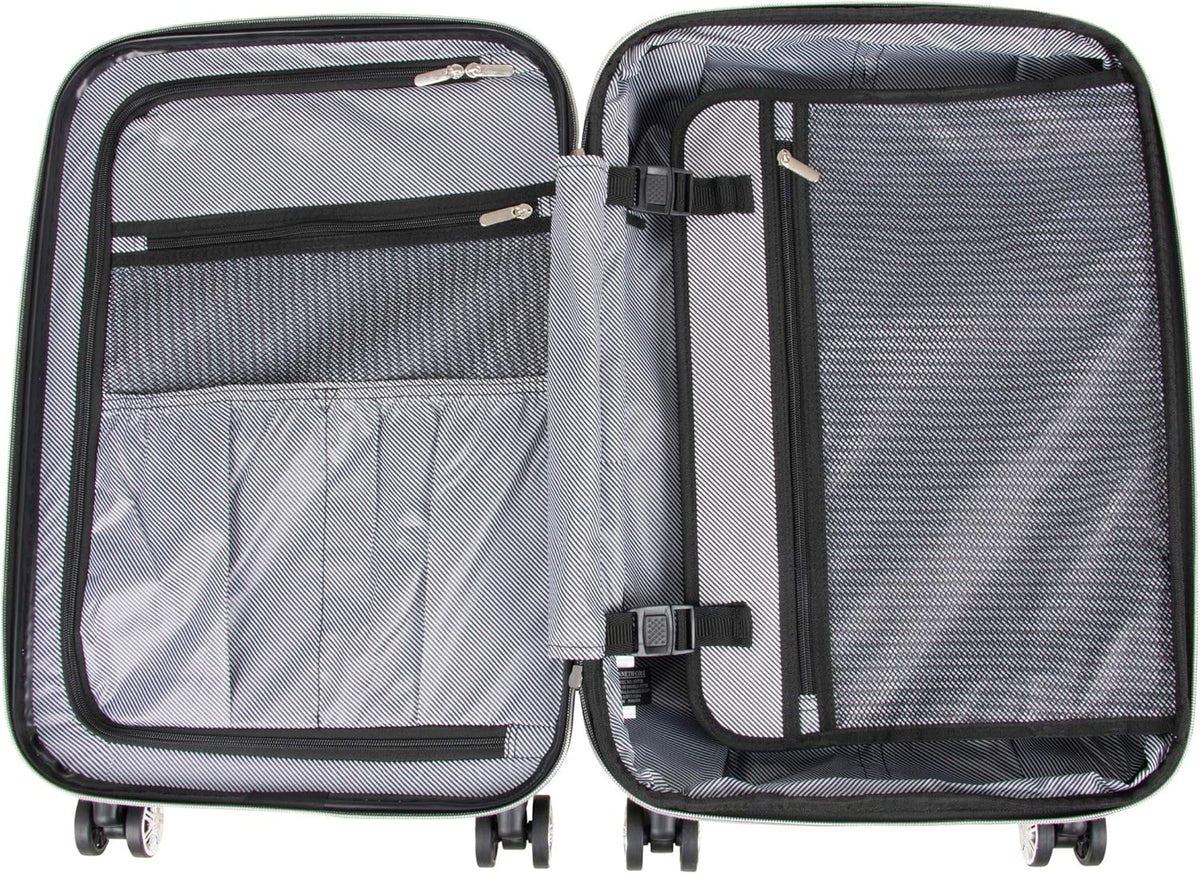 REACTION Diamond Tower Collection Lightweight Hardside Expandable 8-Wheel Spinner Travel Luggage, Rose Gold, 20-Inch Carry On