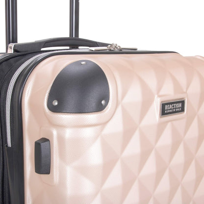 REACTION Diamond Tower Collection Lightweight Hardside Expandable 8-Wheel Spinner Travel Luggage, Rose Gold, 20-Inch Carry On