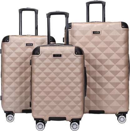 REACTION Diamond Tower Collection Lightweight Hardside Expandable 8-Wheel Spinner Travel Luggage, Rose Gold, 20-Inch Carry On