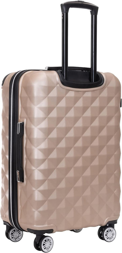 REACTION Diamond Tower Collection Lightweight Hardside Expandable 8-Wheel Spinner Travel Luggage, Rose Gold, 20-Inch Carry On