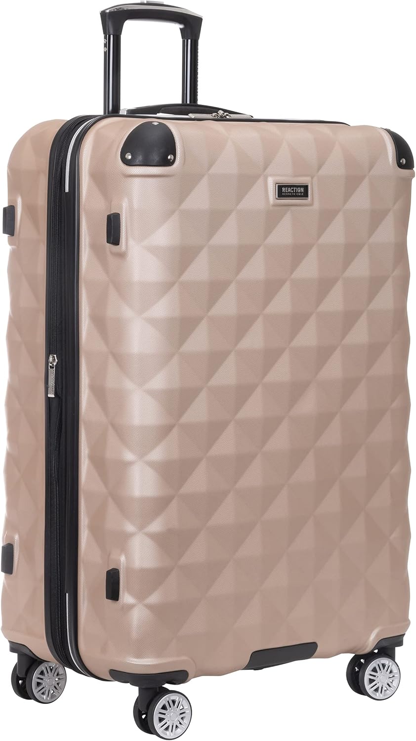REACTION Diamond Tower Collection Lightweight Hardside Expandable 8-Wheel Spinner Travel Luggage, Rose Gold, 20-Inch Carry On