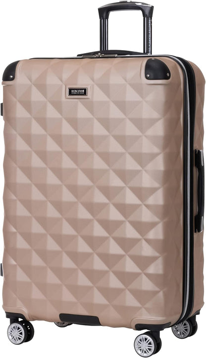 REACTION Diamond Tower Collection Lightweight Hardside Expandable 8-Wheel Spinner Travel Luggage, Rose Gold, 20-Inch Carry On