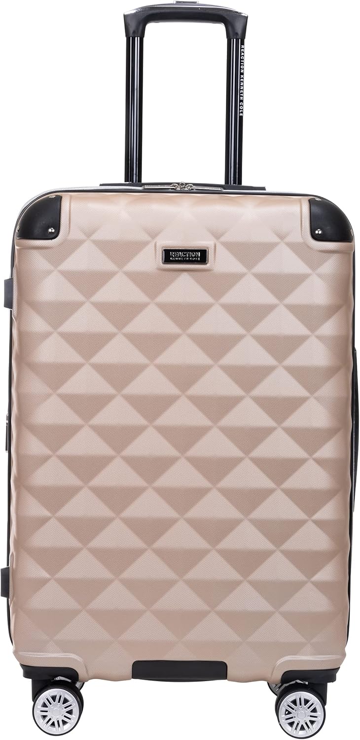REACTION Diamond Tower Collection Lightweight Hardside Expandable 8-Wheel Spinner Travel Luggage, Rose Gold, 20-Inch Carry On