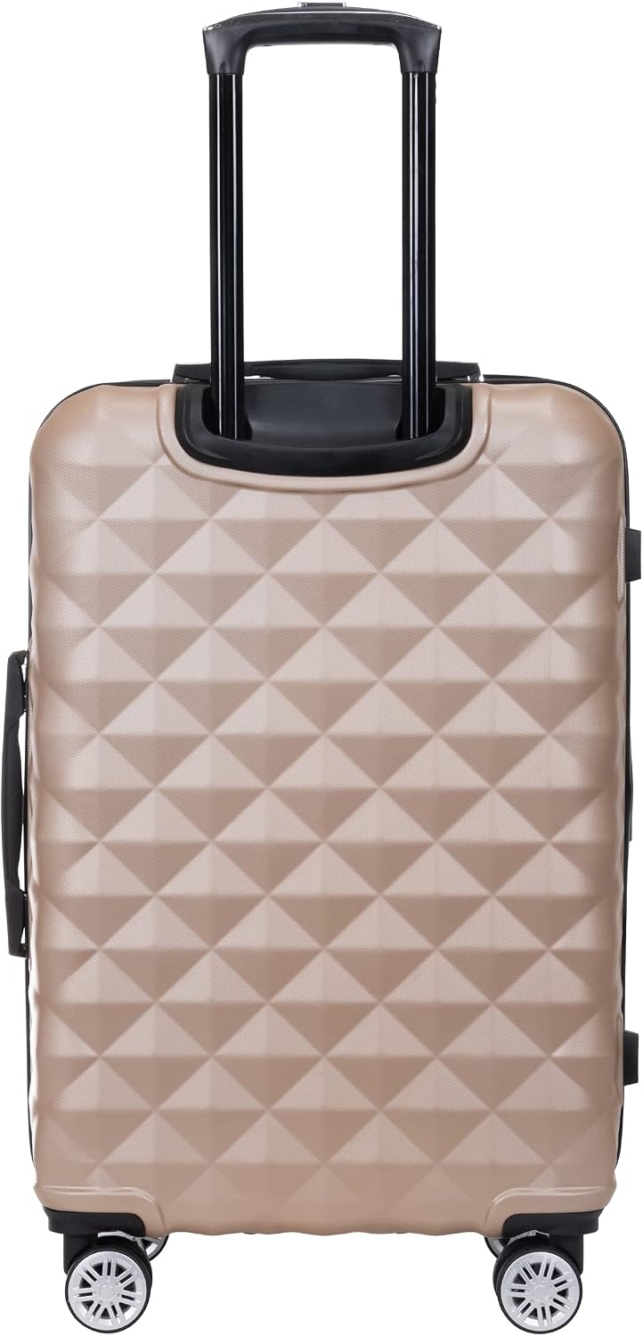REACTION Diamond Tower Collection Lightweight Hardside Expandable 8-Wheel Spinner Travel Luggage, Rose Gold, 20-Inch Carry On