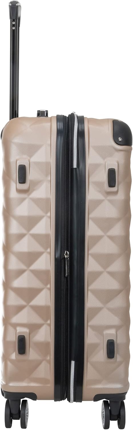 REACTION Diamond Tower Collection Lightweight Hardside Expandable 8-Wheel Spinner Travel Luggage, Rose Gold, 20-Inch Carry On