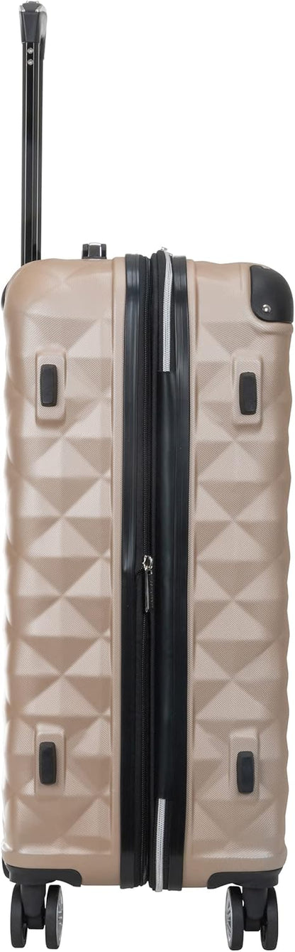REACTION Diamond Tower Collection Lightweight Hardside Expandable 8-Wheel Spinner Travel Luggage, Rose Gold, 20-Inch Carry On
