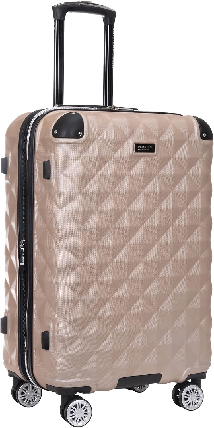 REACTION Diamond Tower Collection Lightweight Hardside Expandable 8-Wheel Spinner Travel Luggage, Rose Gold, 20-Inch Carry On