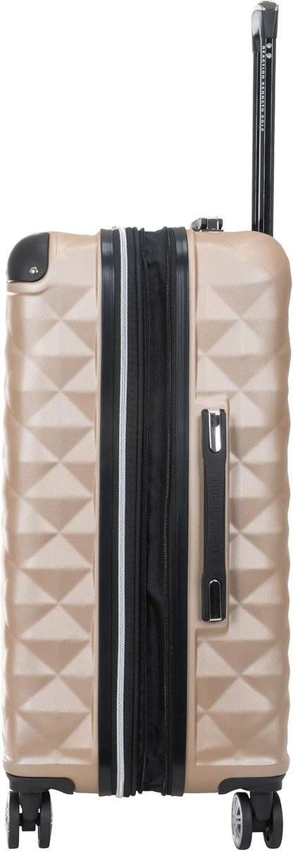 REACTION Diamond Tower Collection Lightweight Hardside Expandable 8-Wheel Spinner Travel Luggage, Rose Gold, 20-Inch Carry On