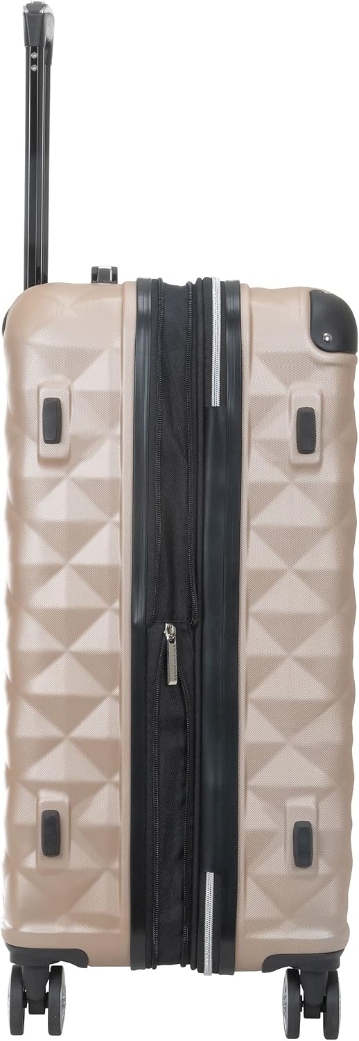 REACTION Diamond Tower Collection Lightweight Hardside Expandable 8-Wheel Spinner Travel Luggage, Rose Gold, 20-Inch Carry On