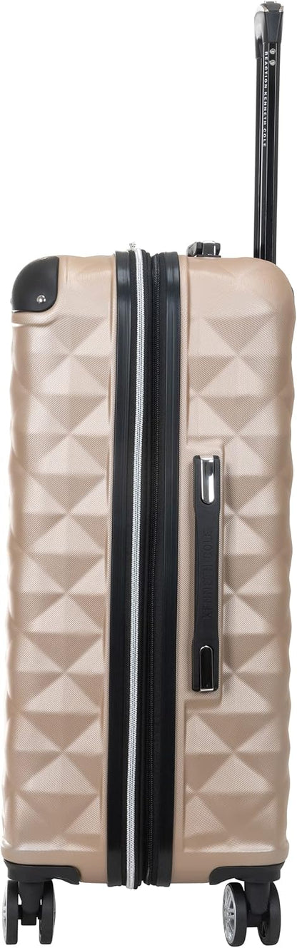 REACTION Diamond Tower Collection Lightweight Hardside Expandable 8-Wheel Spinner Travel Luggage, Rose Gold, 20-Inch Carry On