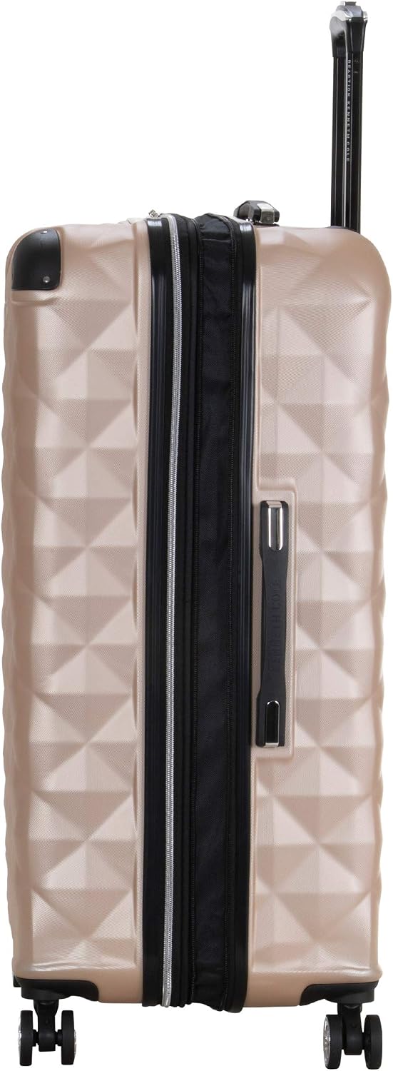 REACTION Diamond Tower Collection Lightweight Hardside Expandable 8-Wheel Spinner Travel Luggage, Rose Gold, 20-Inch Carry On
