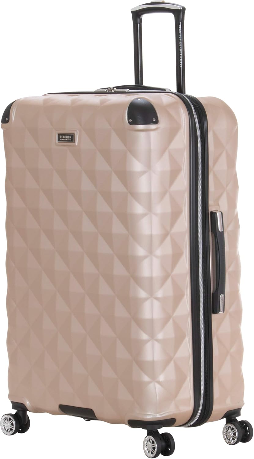 REACTION Diamond Tower Collection Lightweight Hardside Expandable 8-Wheel Spinner Travel Luggage, Rose Gold, 20-Inch Carry On