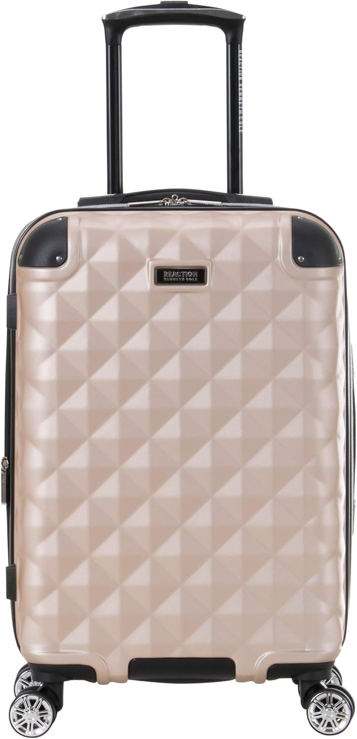 REACTION Diamond Tower Collection Lightweight Hardside Expandable 8-Wheel Spinner Travel Luggage, Rose Gold, 20-Inch Carry On