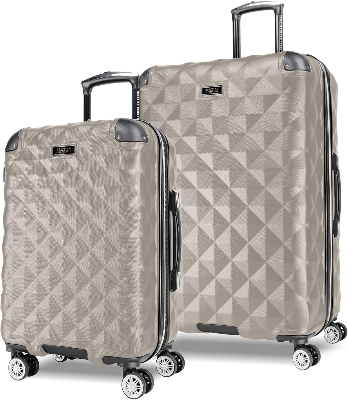 REACTION Diamond Tower Collection Lightweight Hardside Expandable 8-Wheel Spinner Travel Luggage, Rose Gold, 20-Inch Carry On