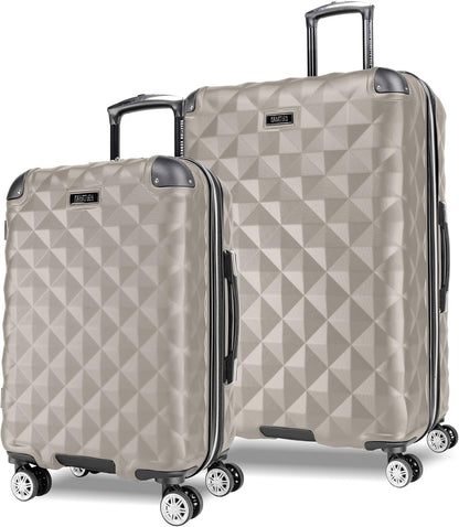 REACTION Diamond Tower Collection Lightweight Hardside Expandable 8-Wheel Spinner Travel Luggage, Rose Gold, 20-Inch Carry On